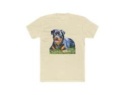 Rottweiler 'Lina' Men's Fitted Cotton Crew Tee