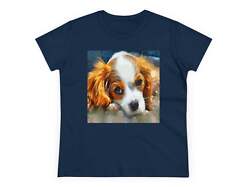 King Charles Spaniel Puppy Women's Midweight Cotton Tee