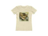 Sleepy Brucie the Cat - Women's Slim Fit Ringspun Cotton T-Shirt