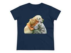 Yellow Labrador Retriever and Child - Women's Midweight Cotton Tee