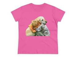 Yellow Labrador Retriever and Child - Women's Midweight Cotton Tee