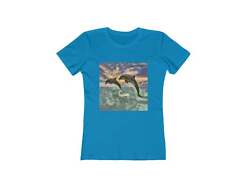 Dolphins 'Flip & Flop' -  Women's Slim Fit Ringspun Cotton T-Shirt