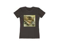 Sleepy Brucie the Cat - Women's Slim Fit Ringspun Cotton T-Shirt