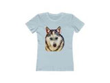 Siberian Husky 'Sacha' -  Women's Slim Fit Ringspun Cotton T-Shirt