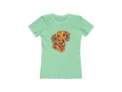 Dachshund 'Doxie #1'  Women's Slim Fit Ringspun Cotton T-Shirt