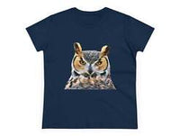 Great Horned Owl 'Hooty' Women's Midweight Cotton Tee