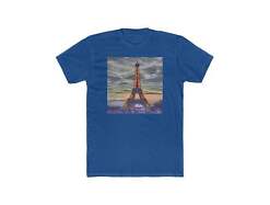 Eiffel Tower Sunset - Men's Fitted Cotton Crew Tee