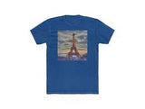 Eiffel Tower Sunset - Men's Fitted Cotton Crew Tee
