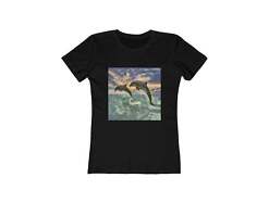 Dolphins 'Flip & Flop' -  Women's Slim Fit Ringspun Cotton T-Shirt