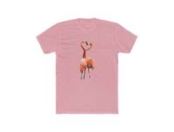 Flamingos 'Love Birds'  Men's Fitted Cotton Crew Tee