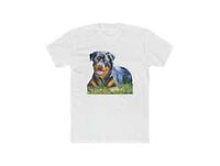 Rottweiler 'Lina' Men's Fitted Cotton Crew Tee