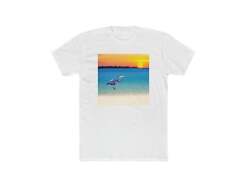 Blue Heron in Sunset - Men's Cotton Crew Tee