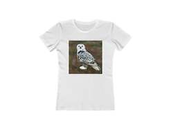 Snowy White Owl - Women's Slim Fit Ringspun Cotton T-Shirt