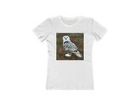 Snowy White Owl - Women's Slim Fit Ringspun Cotton T-Shirt