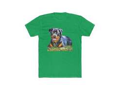 Rottweiler 'Lina' Men's Fitted Cotton Crew Tee