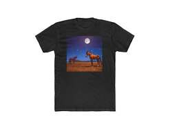 Horses in the Moonlight - Men's Cotton Crew Tee