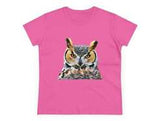 Great Horned Owl 'Hooty' Women's Midweight Cotton Tee