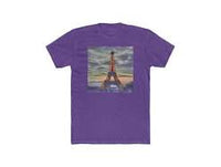 Eiffel Tower Sunset - Men's Fitted Cotton Crew Tee