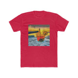 Happy Hour on Sifnos (Greece)- Men's Fitted Cotton Crew Tee (Color: Solid Red)