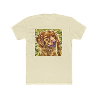 Nova Scotia Duck Tolling Retriever - Men's Fitted Cotton Crew Tee (Color: Solid Natural)