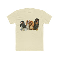 King Charles Spaniels 'Cavalier Club' Men's Fitted Cotton Crew Tee (Color: Solid Natural)