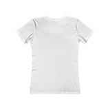 Pomeranian 'Snowball' Women's Slim Fit Ringspun Cotton T-Shirt (Colors: Solid White)