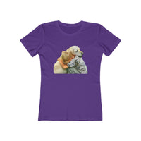 Yellow Labrador Retriever - Women's Slim Fit Ringspun Cotton T-Shirt (Colors: Solid Purple Rush)
