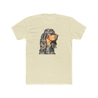Gordon Setter 'Angus' Men's Fitted Cotton Crew Tee (Color: Solid Natural)