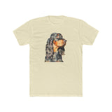 Gordon Setter 'Angus' Men's Fitted Cotton Crew Tee (Color: Solid Natural)