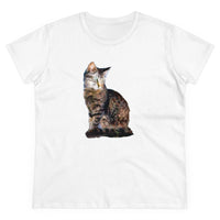 Cats of Greece 'Teris from Tinos' Women's Midweight Cotton Tee (Color: White)