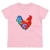 Rooster 'Craw' Women's Midweight Cotton Tee (Color: Light Pink)