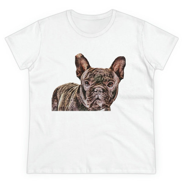 French Bulldog #2 Women's Midweight Cotton Tee (Color: White)