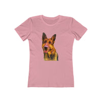 German Shepherd 'Bayli' - Women's Slim Fit Ringspun Cotton T-Shirt (Colors: Solid Light Pink)