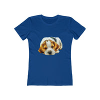 English Foxhound 'Sasha' Women's Slim Fit Ringspun Cotton T-Shirt (Colors: Solid Royal)
