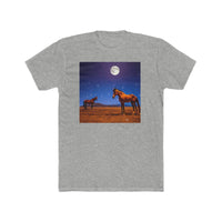 Horses in the Moonlight - Men's Cotton Crew Tee (Color: Heather Grey)