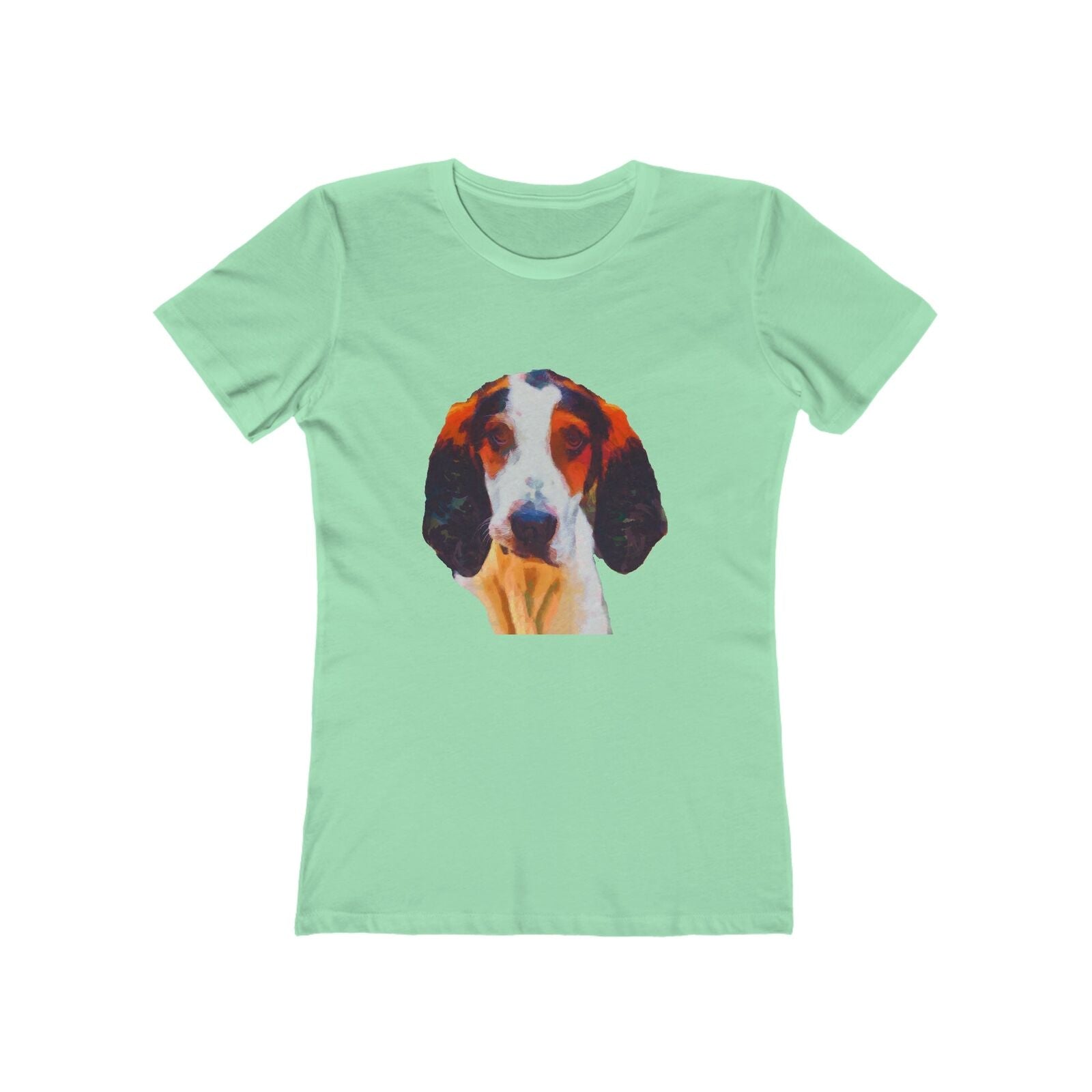 Treeing Walker Coonhound - Women's Slim Fit Ringspun Cotton T-Shirt (Colors: Solid Mint)