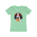 Treeing Walker Coonhound - Women's Slim Fit Ringspun Cotton T-Shirt (Colors: Solid Mint)