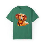 Dachshund 'Daisey' Unisex Relaxed Fit Garment-Dyed T-shirt (Color: Grass)