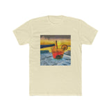 Happy Hour on Sifnos (Greece)- Men's Fitted Cotton Crew Tee (Color: Solid Natural)