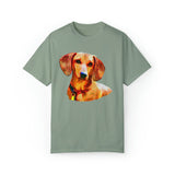 Dachshund 'Daisey' Unisex Relaxed Fit Garment-Dyed T-shirt (Color: Bay)