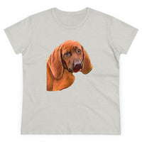 Redbone Coonhound Women's Midweight Cotton Tee (Color: Ash)