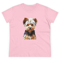 Yorkshire Terrier - Yorkie 'Lupis' Women's Midweight Cotton Tee (Color: Light Pink)