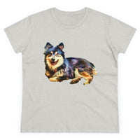 Finnish Lapphund Women's Midweight Cotton Tee (Color: Ash)