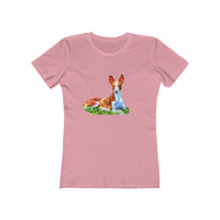 Ibizan Hound - Women's Slim Fit Ringspun Cotton T-Shirt (Colors: Solid Light Pink)