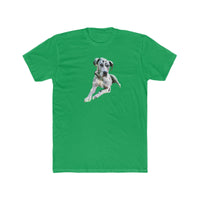 Harlequin Great Dane 'Leonid' Men's Fitted Cotton Crew Tee (Color: Solid Kelly Green)