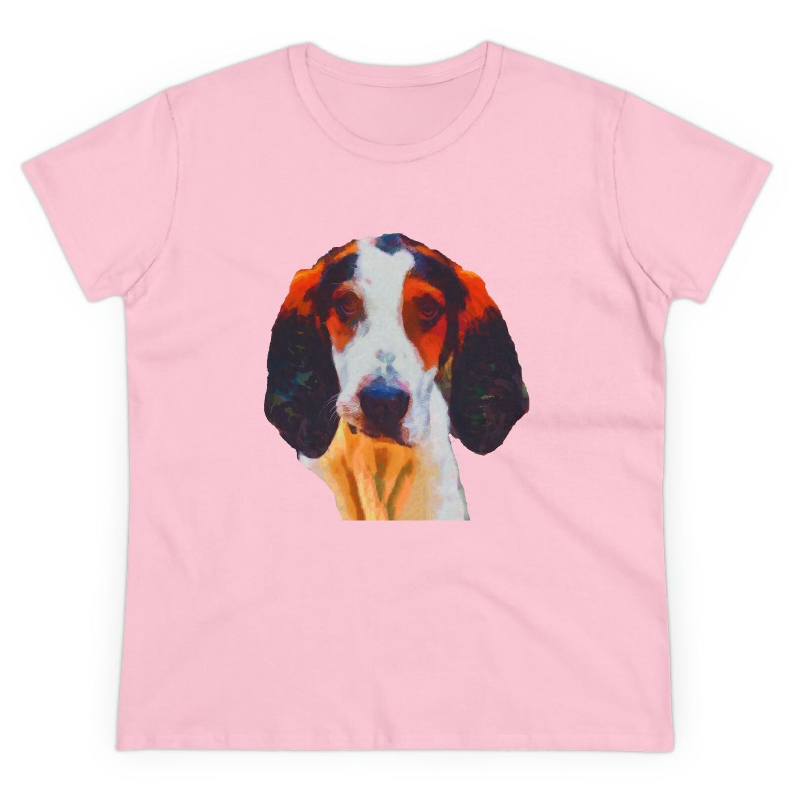 Treeing Walker Coonhound Women's Midweight Cotton Tee (Color: Light Pink)