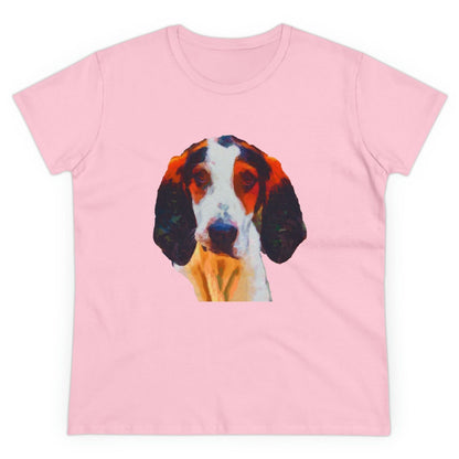 Treeing Walker Coonhound Women's Midweight Cotton Tee (Color: Light Pink)