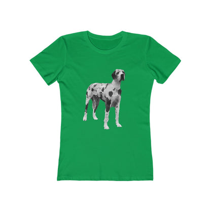 Great Dane 'Zeus' Women's Slim FIt Ringspun Cotton T-Shirt (Colors: Solid Kelly Green)