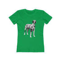 Great Dane 'Zeus' Women's Slim FIt Ringspun Cotton T-Shirt (Colors: Solid Kelly Green)