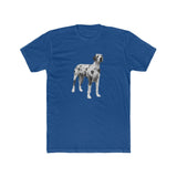 Great Dane 'Zeus' Men's Fitted Cotton Crew Tee (Color: Solid Royal)